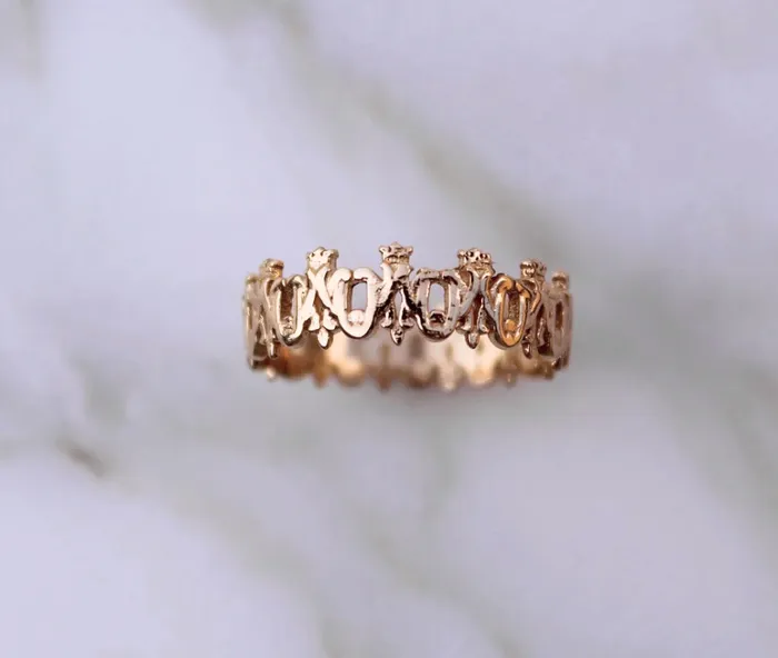 The Little Catholic Rings Maria Auspice Ring in 14k Rose Gold