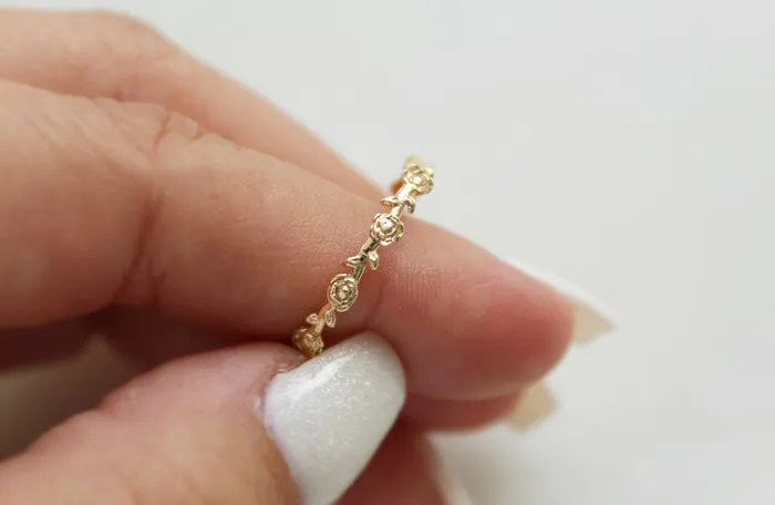 The Little Catholic Rings Mystical Rose Ring in Gold Vermeil
