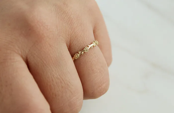 The Little Catholic Rings Mystical Rose Ring in Gold Vermeil