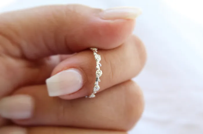 The Little Catholic Rings Mystical Rose Ring in Sterling Silver