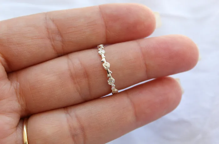 The Little Catholic Rings Mystical Rose Ring in Sterling Silver