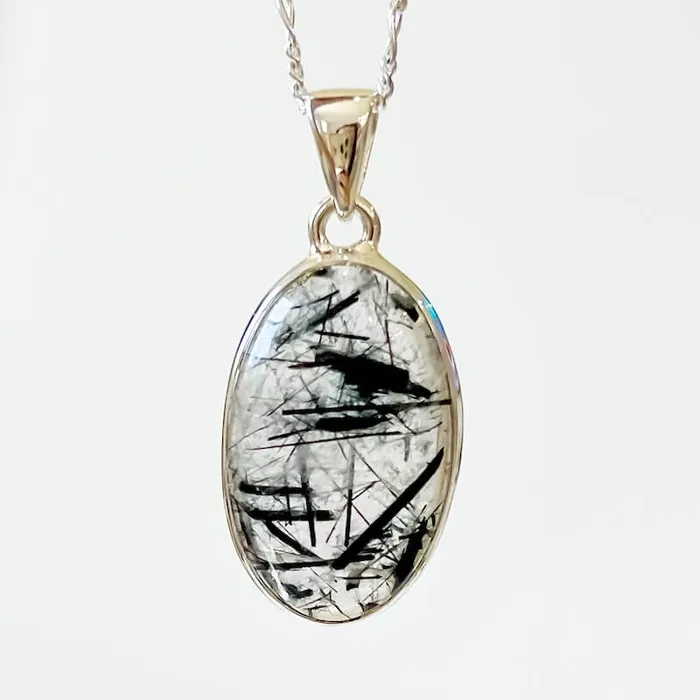 Tourmalinated Quartz Sterling Silver Necklace Magic Crystals Necklaces