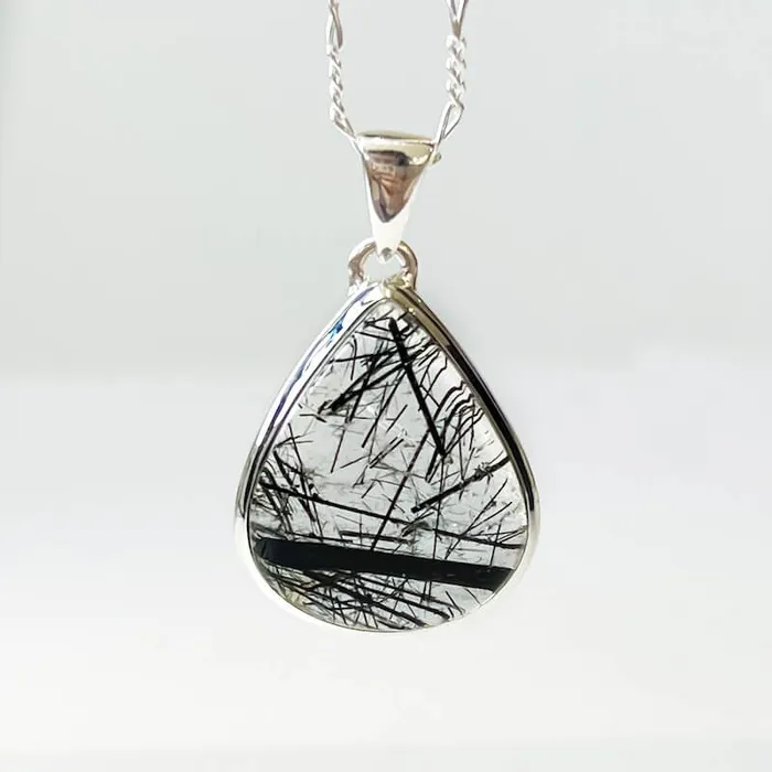 Tourmalinated Quartz Sterling Silver Necklace Magic Crystals Necklaces