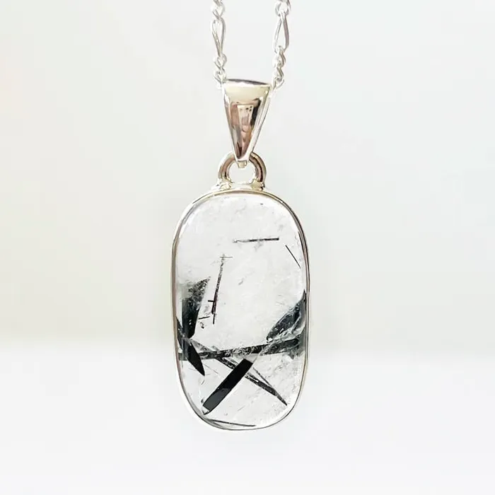 Tourmalinated Quartz Sterling Silver Necklace Magic Crystals Necklaces