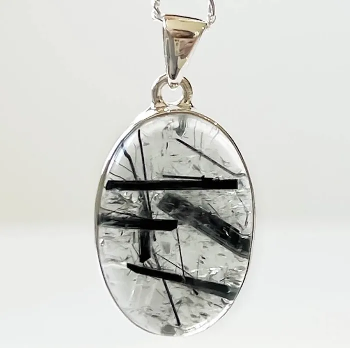 Tourmalinated Quartz Sterling Silver Necklace Magic Crystals Necklaces
