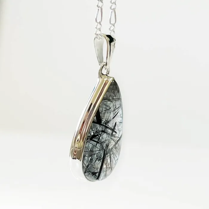 Tourmalinated Quartz Sterling Silver Necklace Magic Crystals Necklaces