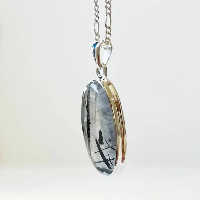 Tourmalinated Quartz Sterling Silver Necklace Magic Crystals Necklaces