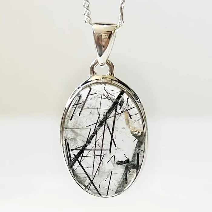 Tourmalinated Quartz Sterling Silver Necklace Magic Crystals Necklaces