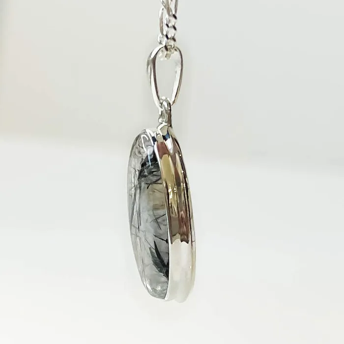 Tourmalinated Quartz Sterling Silver Necklace Magic Crystals Necklaces