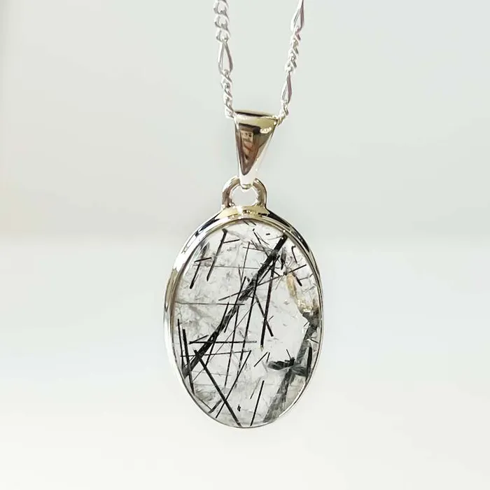Tourmalinated Quartz Sterling Silver Necklace Magic Crystals Necklaces