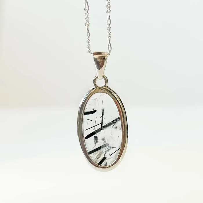 Tourmalinated Quartz Sterling Silver Necklace Magic Crystals Necklaces
