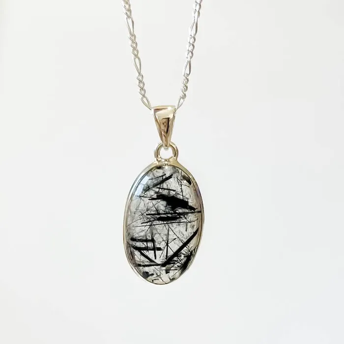Tourmalinated Quartz Sterling Silver Necklace Magic Crystals Necklaces