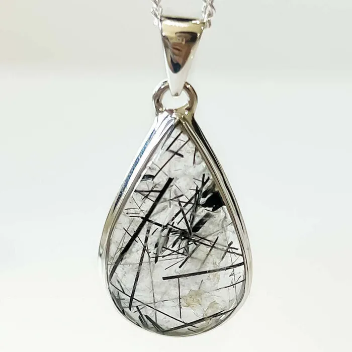 Tourmalinated Quartz Sterling Silver Necklace Magic Crystals Necklaces