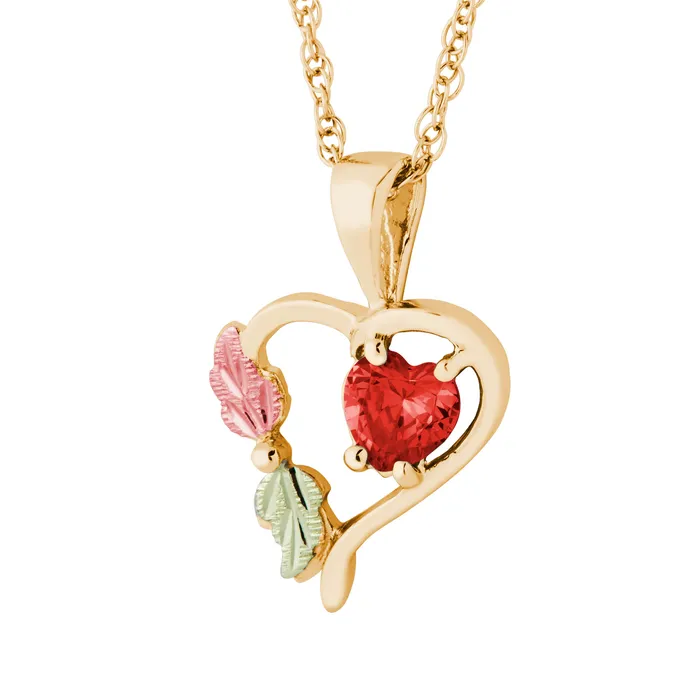 TR Jewelry Concepts Necklaces Landstroms Black Hills Gold January Heart Birthstone Pendant