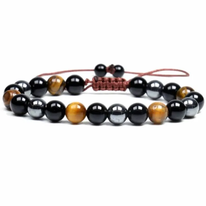 Triple Protection Bracelet Adjustable Natural Dreamy Tiger Eye Black Obsidian and Hematite Beads Magic Crystals Bracelets Triple Protection Bracelet Adjustable Natural Dreamy Tiger Eye Black Obsidian and Hematite Beads Magic Crystals Bracelets