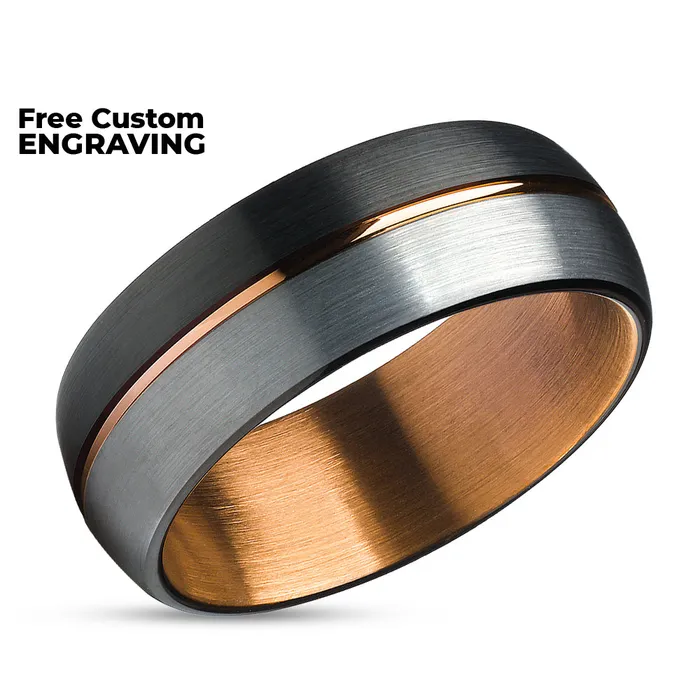 Tungsten Wedding Ring Black Wedding Ring Copper Ring Gray Wedding Ring Clean Casting Jewelry Rings