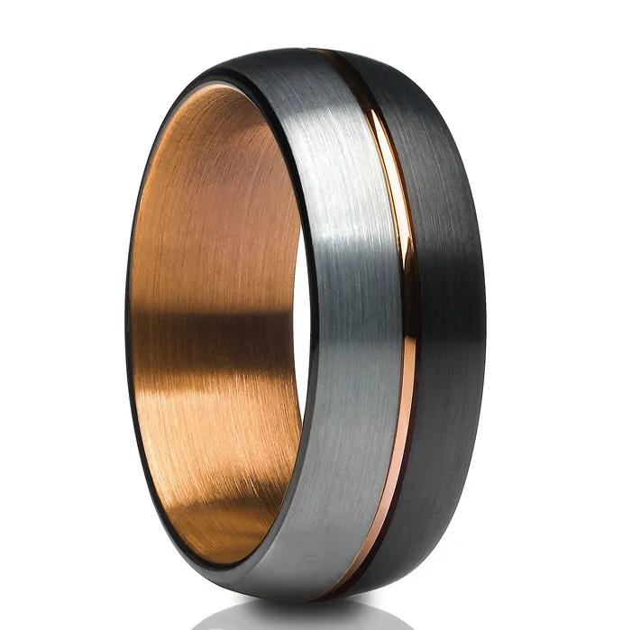 Tungsten Wedding Ring Black Wedding Ring Copper Ring Gray Wedding Ring Clean Casting Jewelry Rings