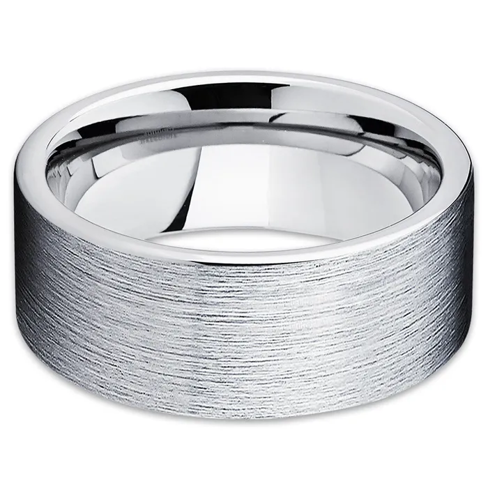 Tungsten Wedding Ring Tungsten Carbide Ring Silver Wedding Ring Flat Tungsten Ring Clean Casting Jewelry Rings