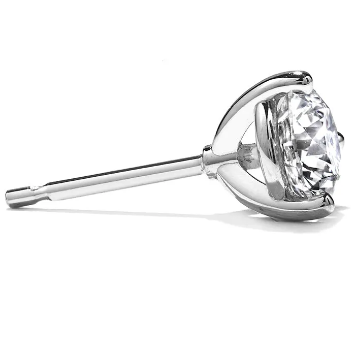 White Gold ThreeProng Stud Earrings Hearts on Fire Earrings