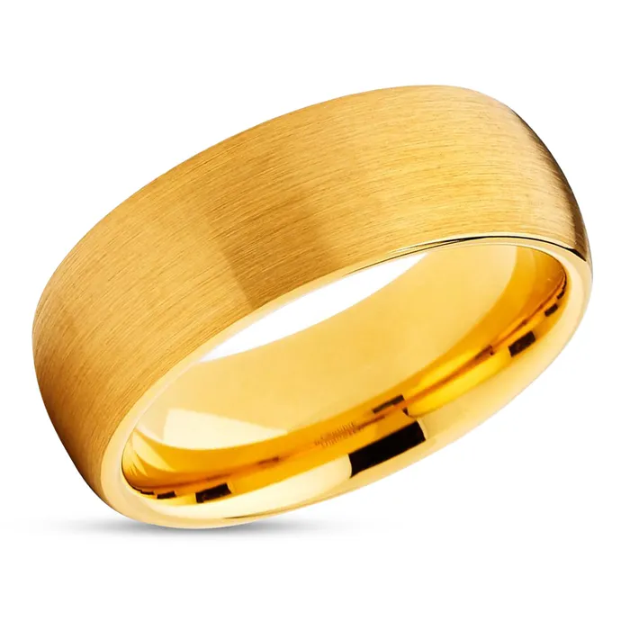 Yellow Gold Tungsten Band Mens Wedding Band 8mm Yellow Gold Tungsten Clean Casting Jewelry Rings Yellow Gold Tungsten Band Mens Wedding Band 8mm Yellow Gold Tungsten Clean Casting Jewelry Rings